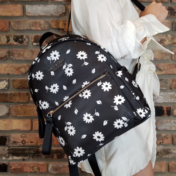 AUTHENTIC Kate Spade Chelsea The Little Better Nylon Backpack BLACK White NWT main image 5